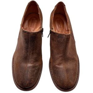 Born Silvie Waxed Leather Suede Ankle Slip On Shoes, 10M, Western Cowgirl